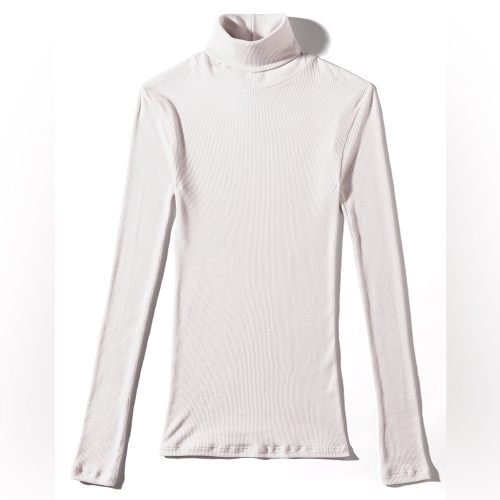 NWT ZIMMERLI Rolled Silk Cotton Dove Turtleneck Long Sleeve Top - Picture 3 of 11